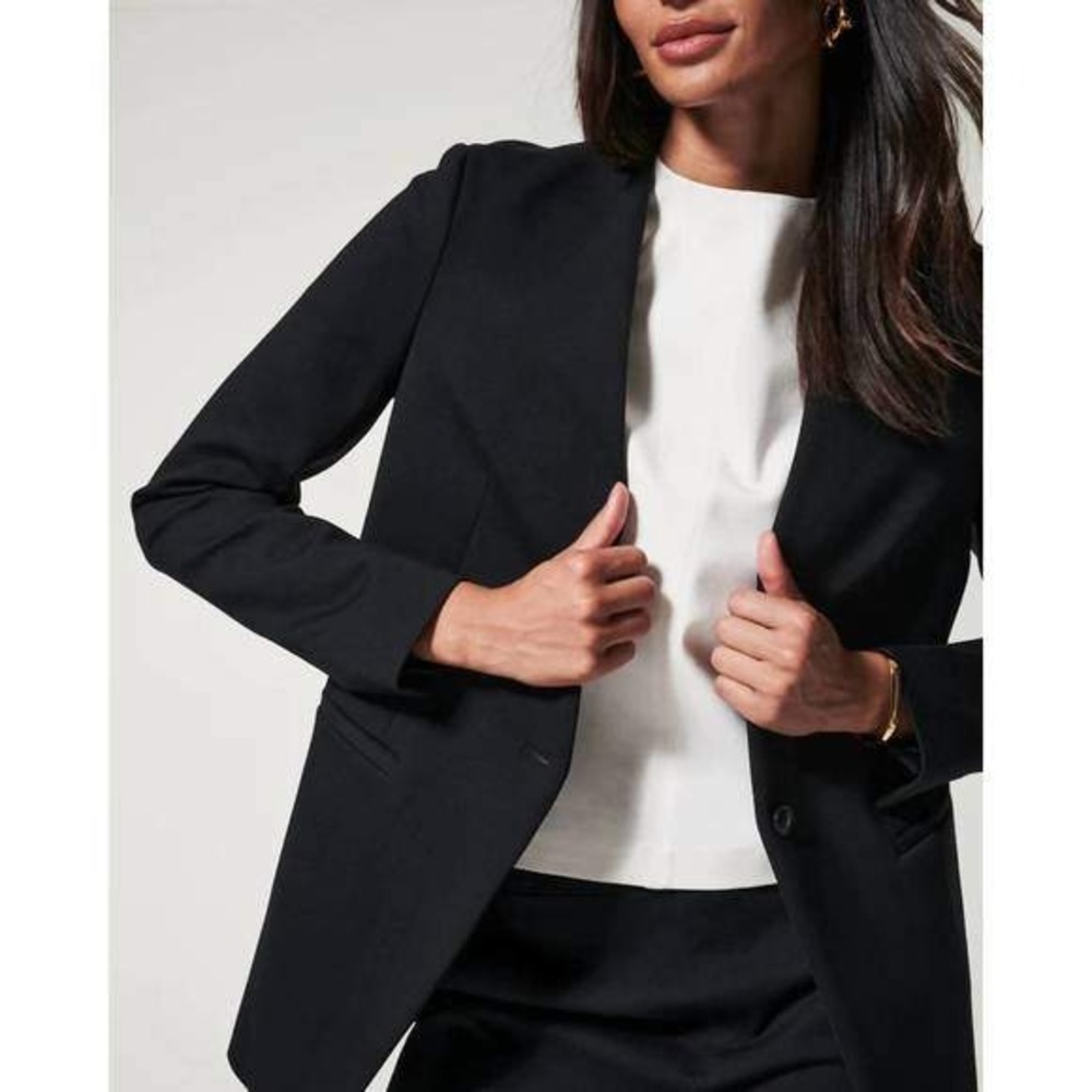SPANx Black Blazer Jacket Business Casual Career Office Work Minimalist - Picture 2 of 11